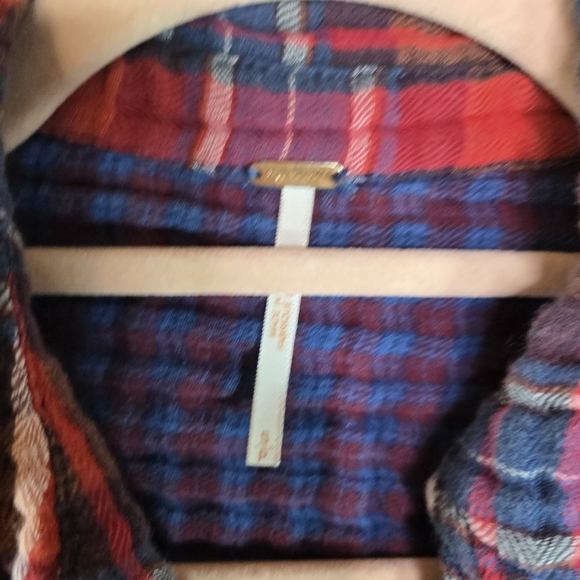 Free People One Of The Guys Plaid Double Gauze Textured Button Down Shirt - Picture 7 of 10